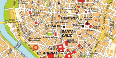 মানচিত্র: Sevilla, স্পেন সিটি সেন্টার