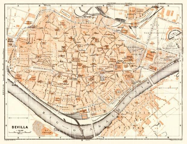 মানচিত্র, ওল্ড টাউন,: Sevilla, স্পেন