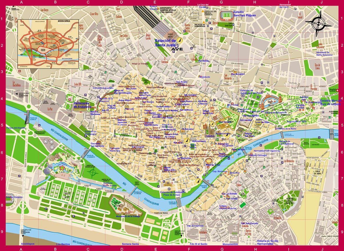মানচিত্র: Sevilla এলাকায়