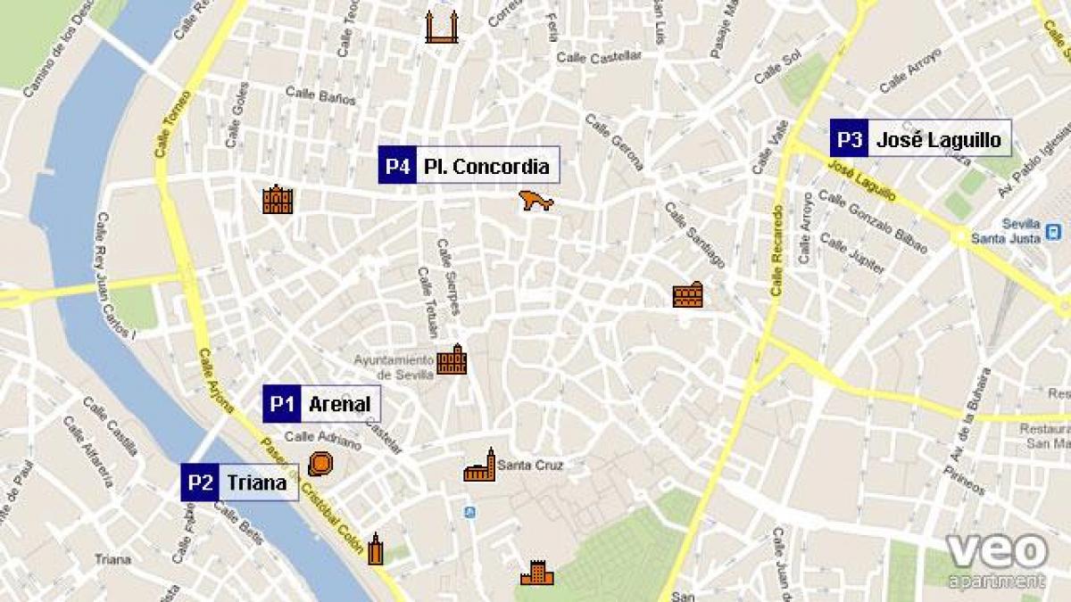 মানচিত্র: Sevilla পার্কিং