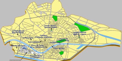 Seville, স্পেন আকর্ষণ মানচিত্র